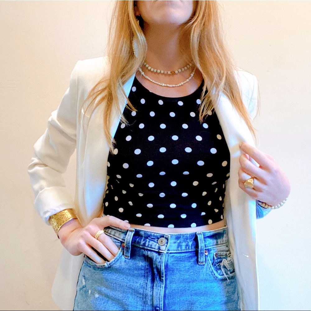Polka dot crop top tank